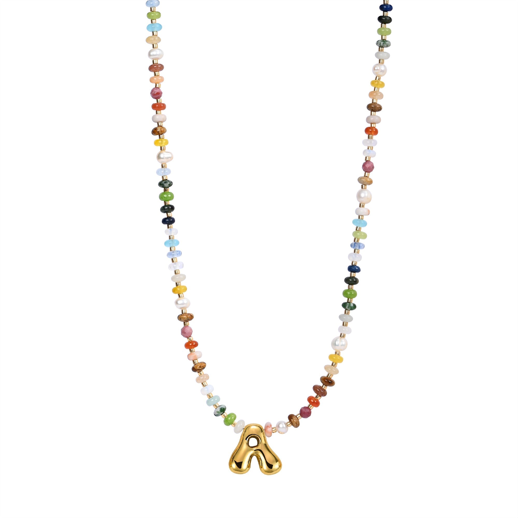 Multicolor Bubble Letter Necklace