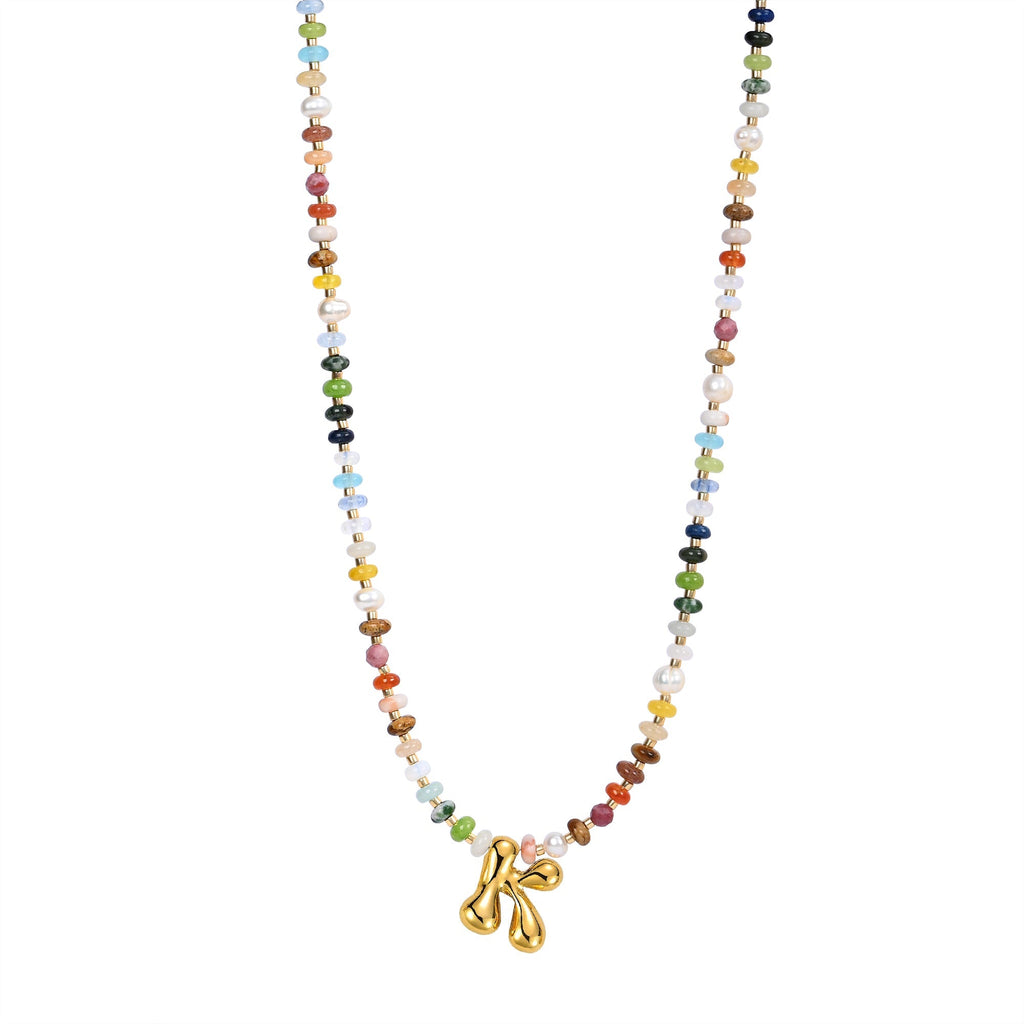 Multicolor Bubble Letter Necklace