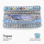 Healing Topaz Queen Silver Wrap Bracelet