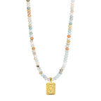 Amazonite Initial Letter Charm Necklace