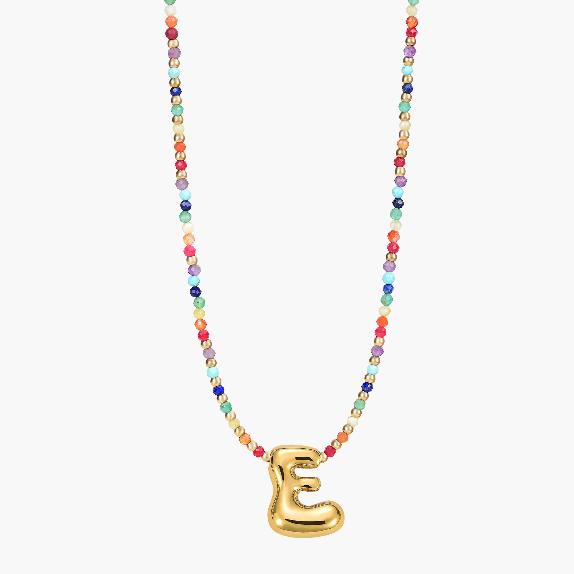 Rainbow Bubble Initial Necklace