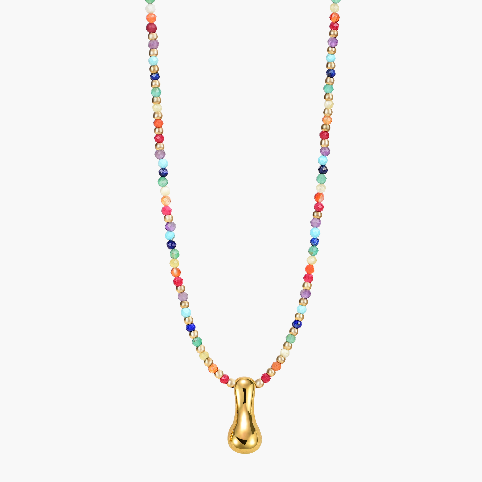 Rainbow Bubble Initial Necklace