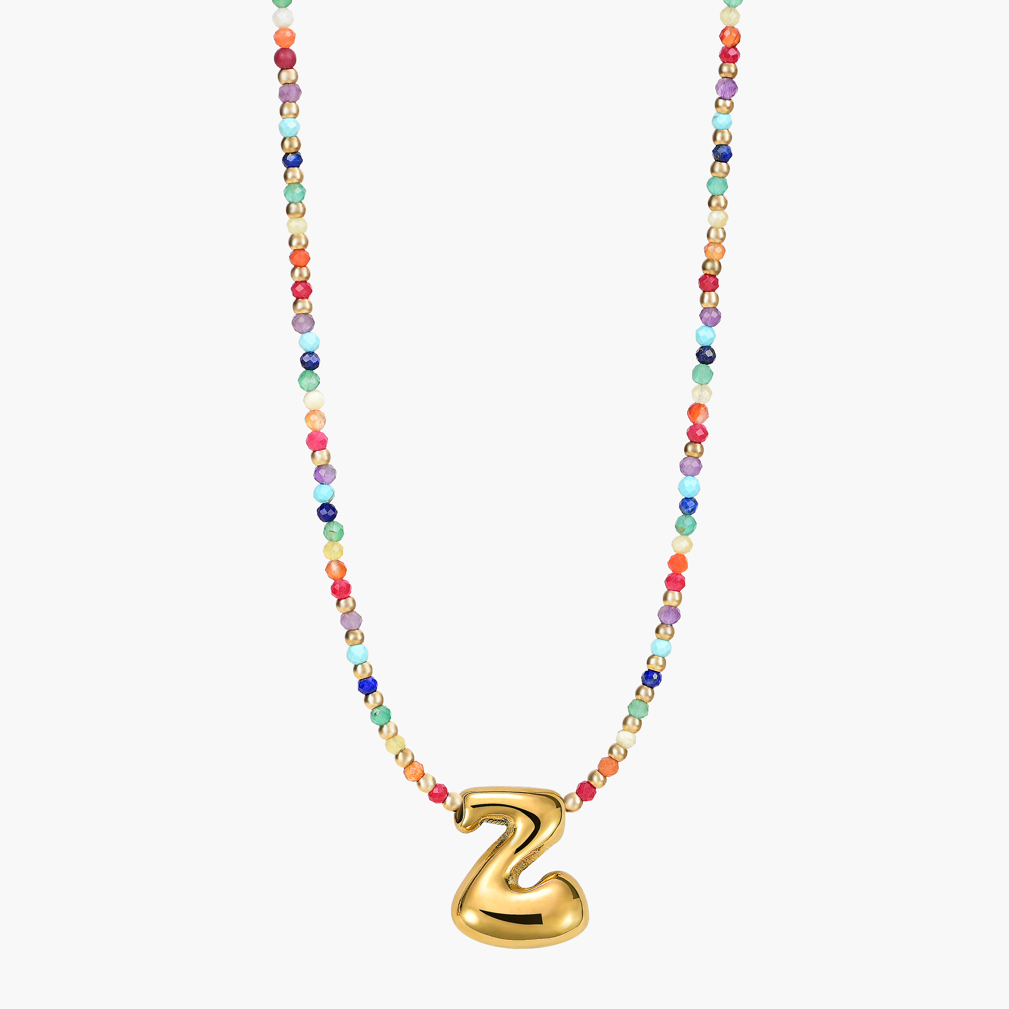 Rainbow Bubble Initial Necklace