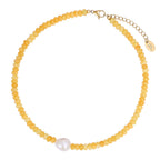 Golden Citrine Pearl Necklace