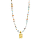 Amazonite Initial Letter Charm Necklace