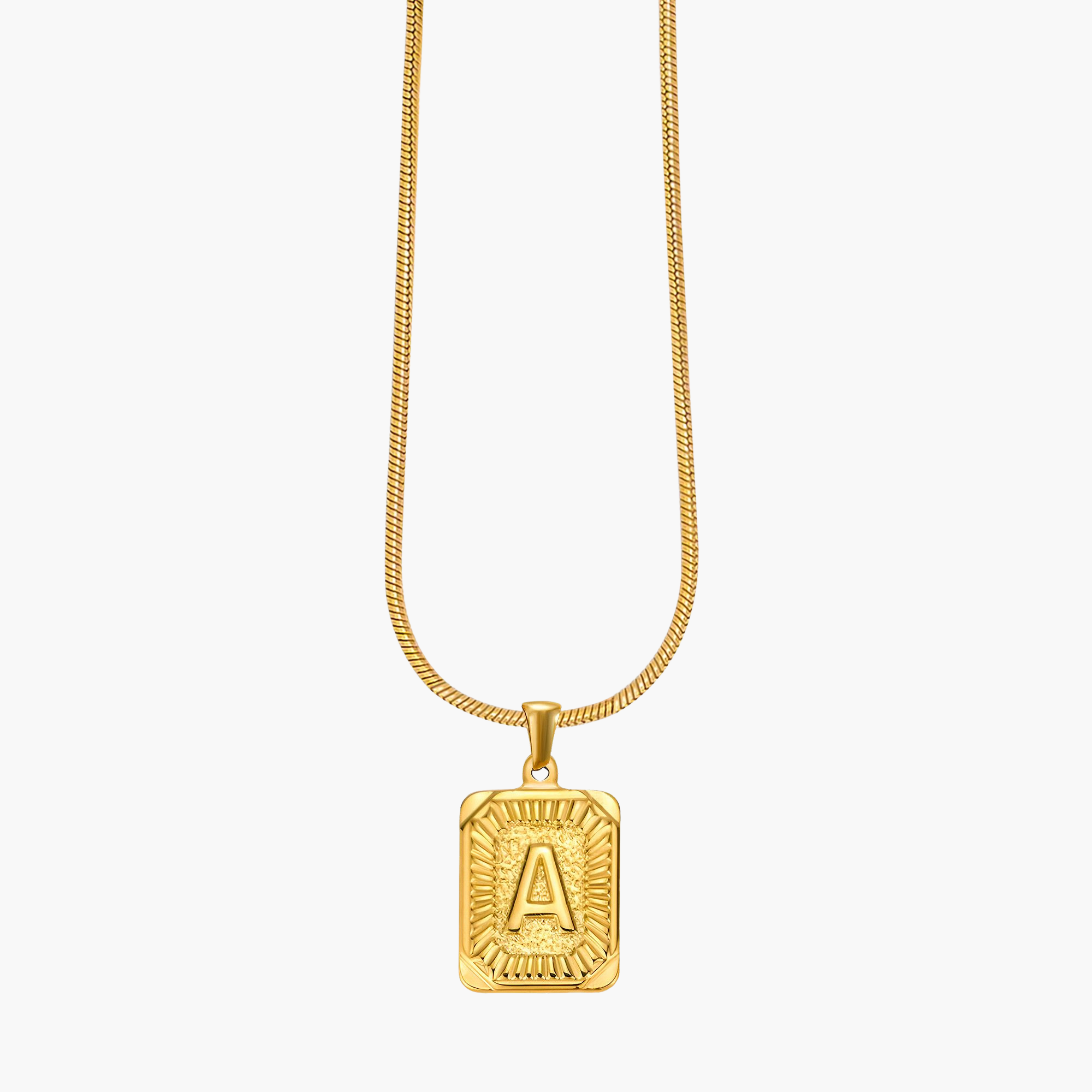 Golden Glow Initial Charm Necklace