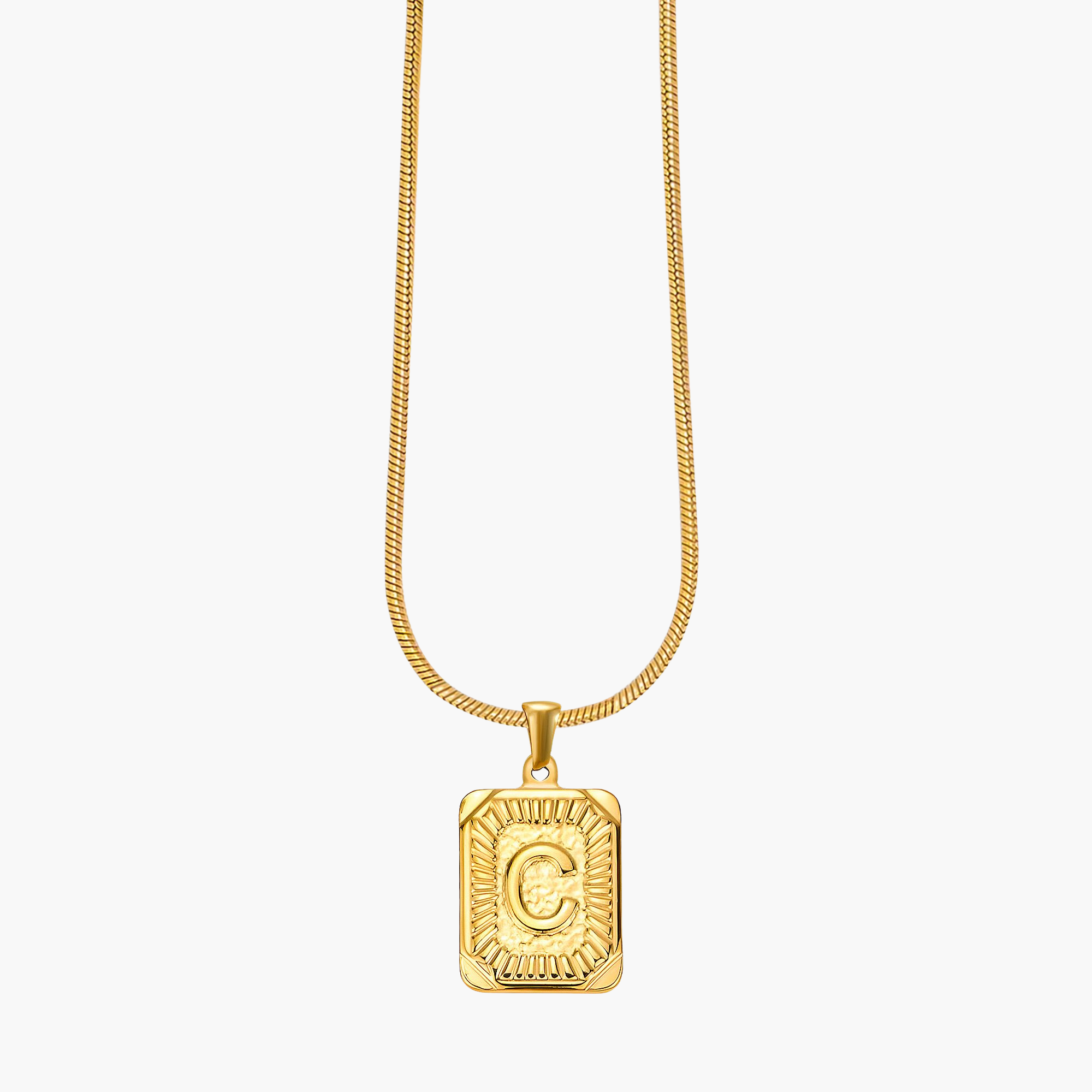 Golden Glow Initial Charm Necklace