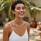 Golden Glow Initial Charm Necklace