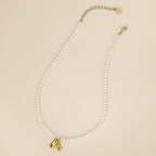 Pearl Bubble Initial Necklace
