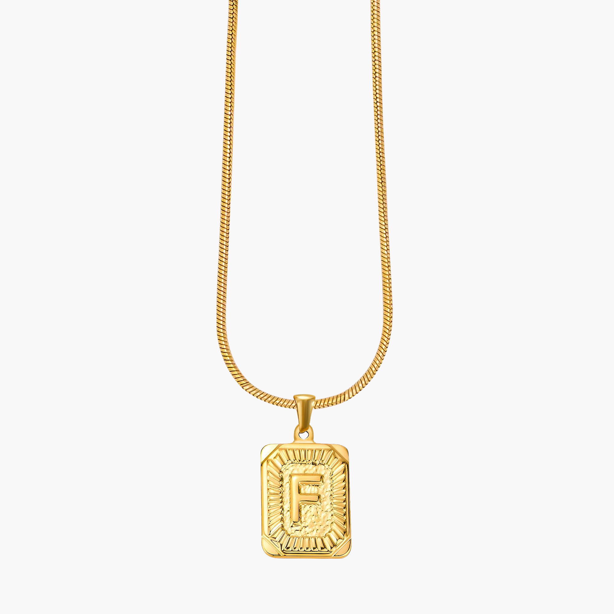 Golden Glow Initial Charm Necklace