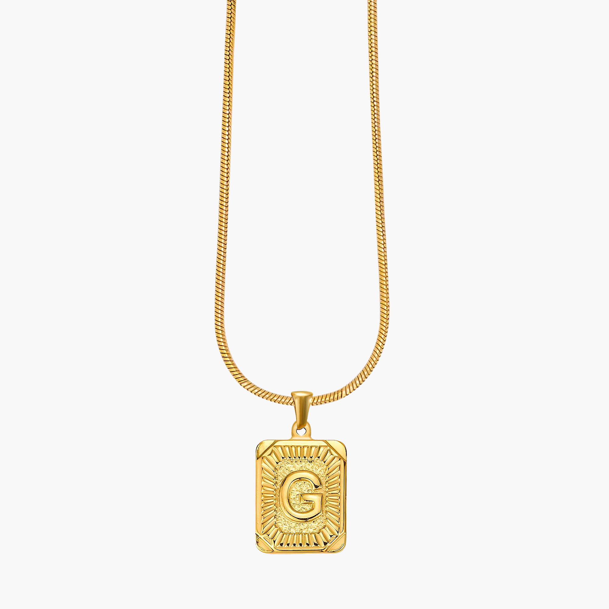 Golden Glow Initial Charm Necklace