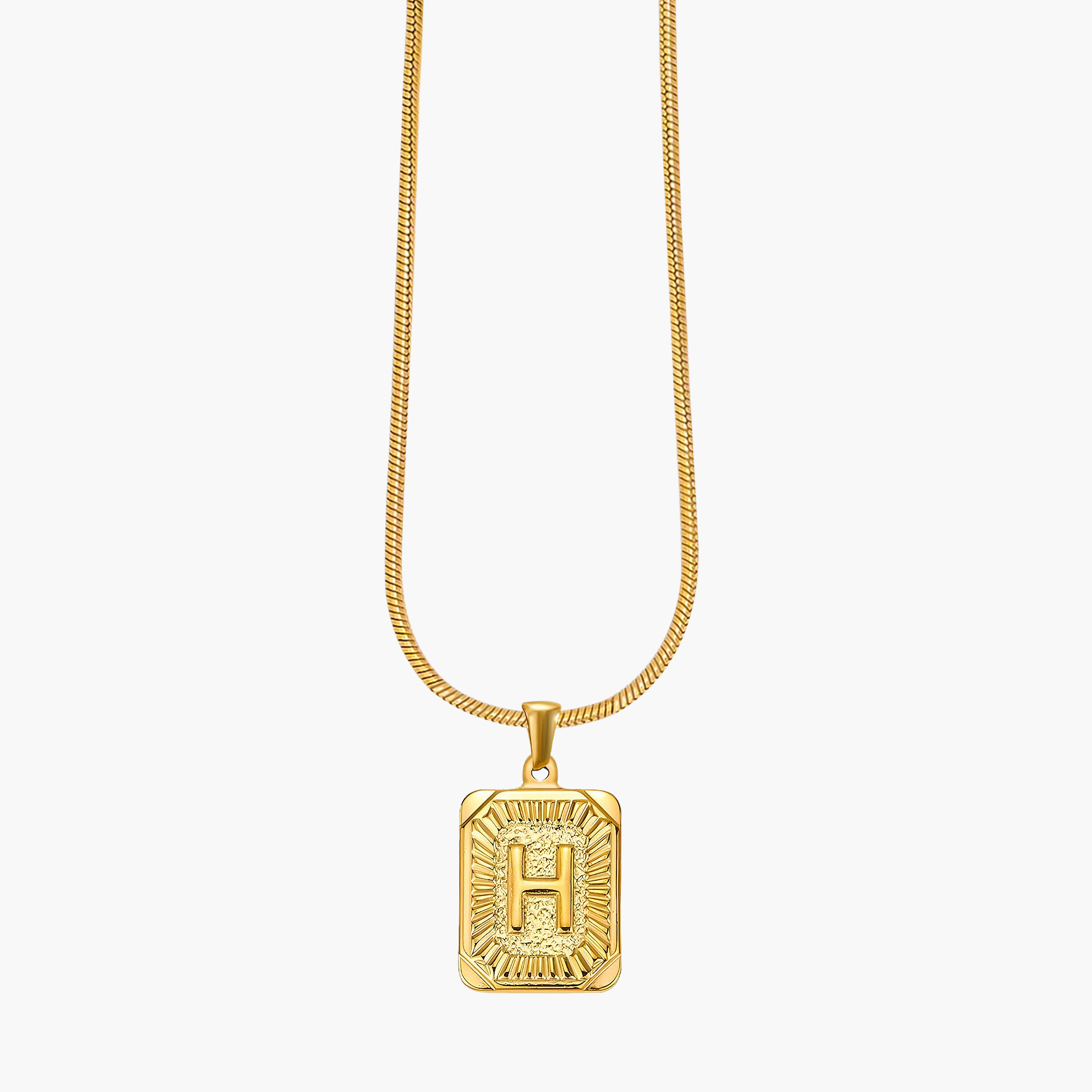 Golden Glow Initial Charm Necklace