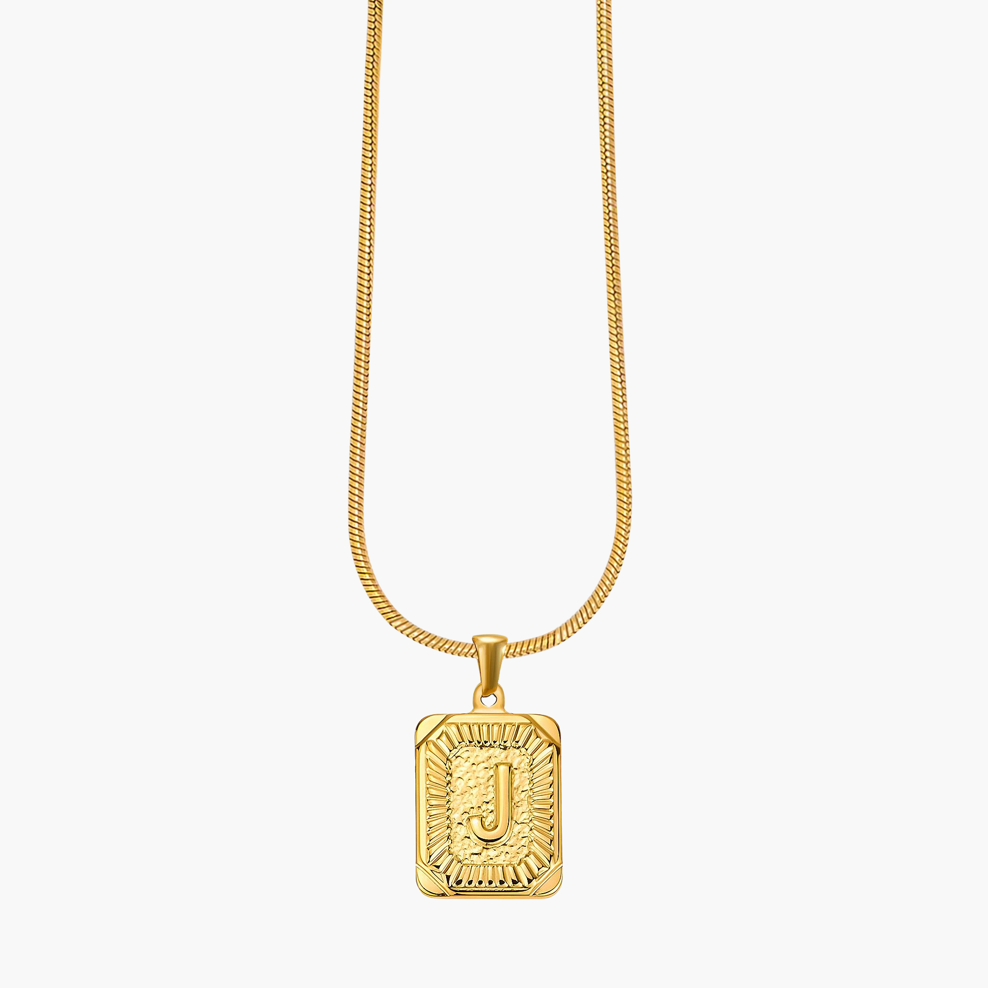 Golden Glow Initial Charm Necklace