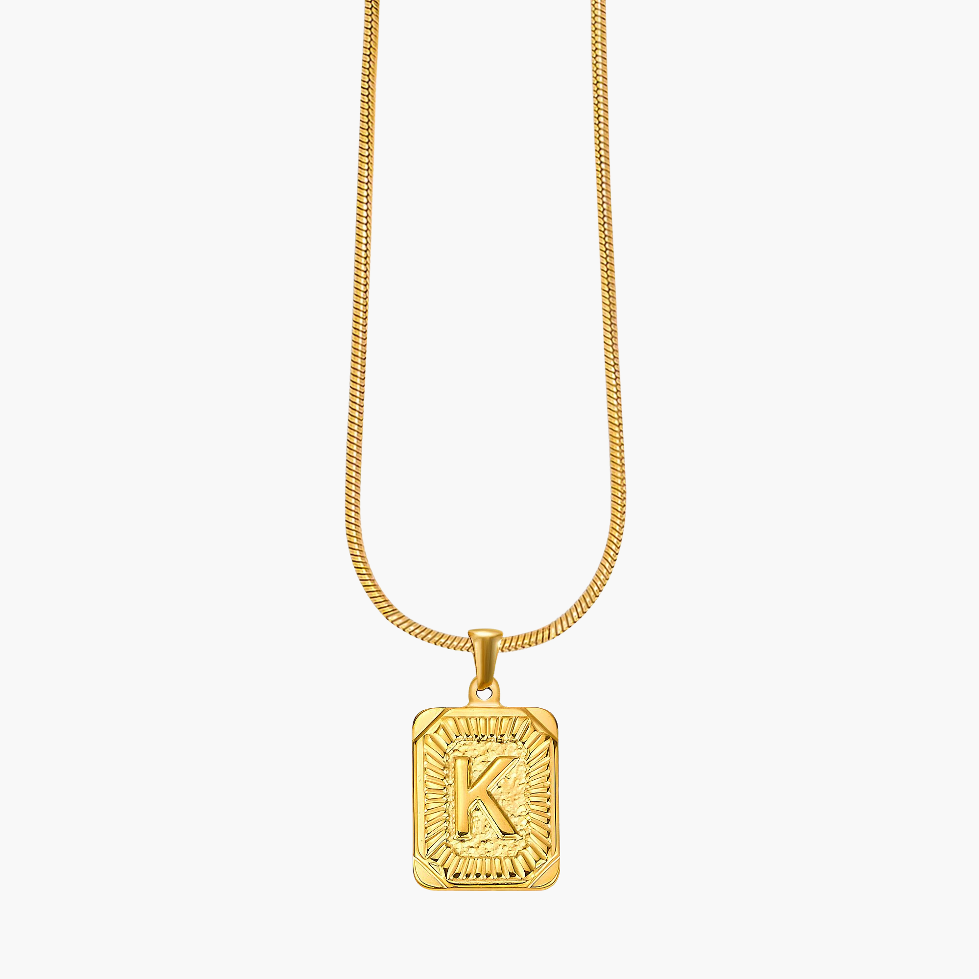Golden Glow Initial Charm Necklace