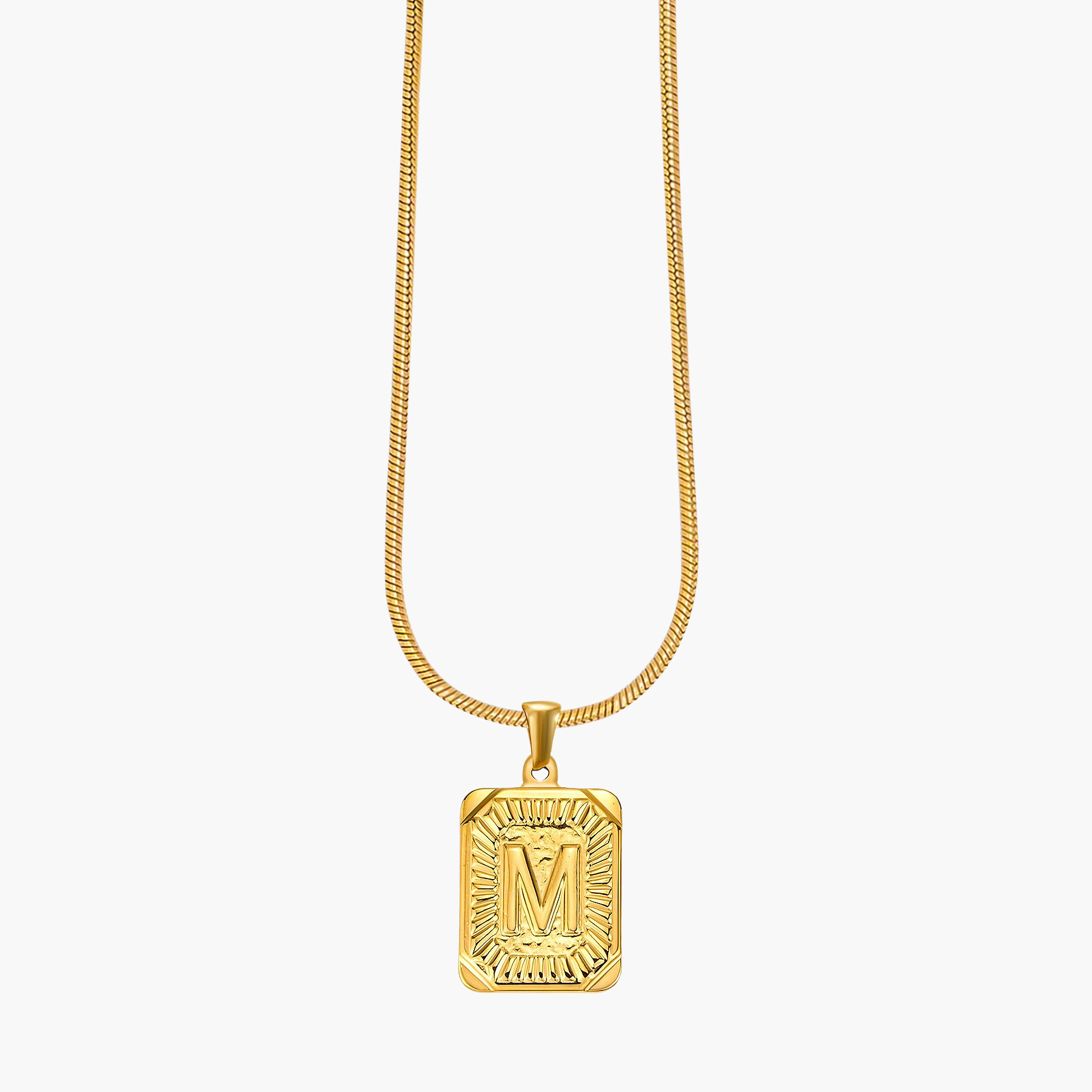 Golden Glow Initial Charm Necklace