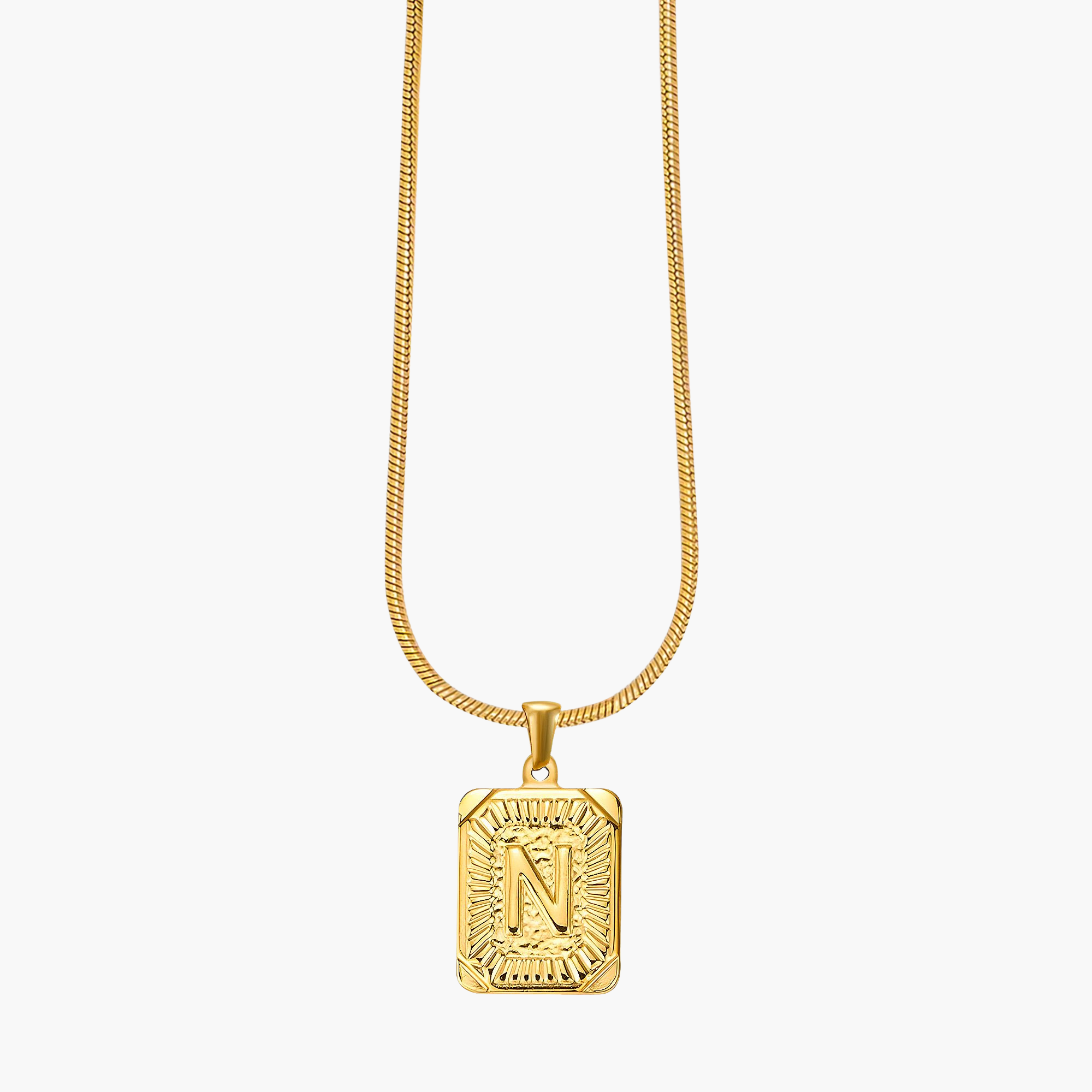 Golden Glow Initial Charm Necklace