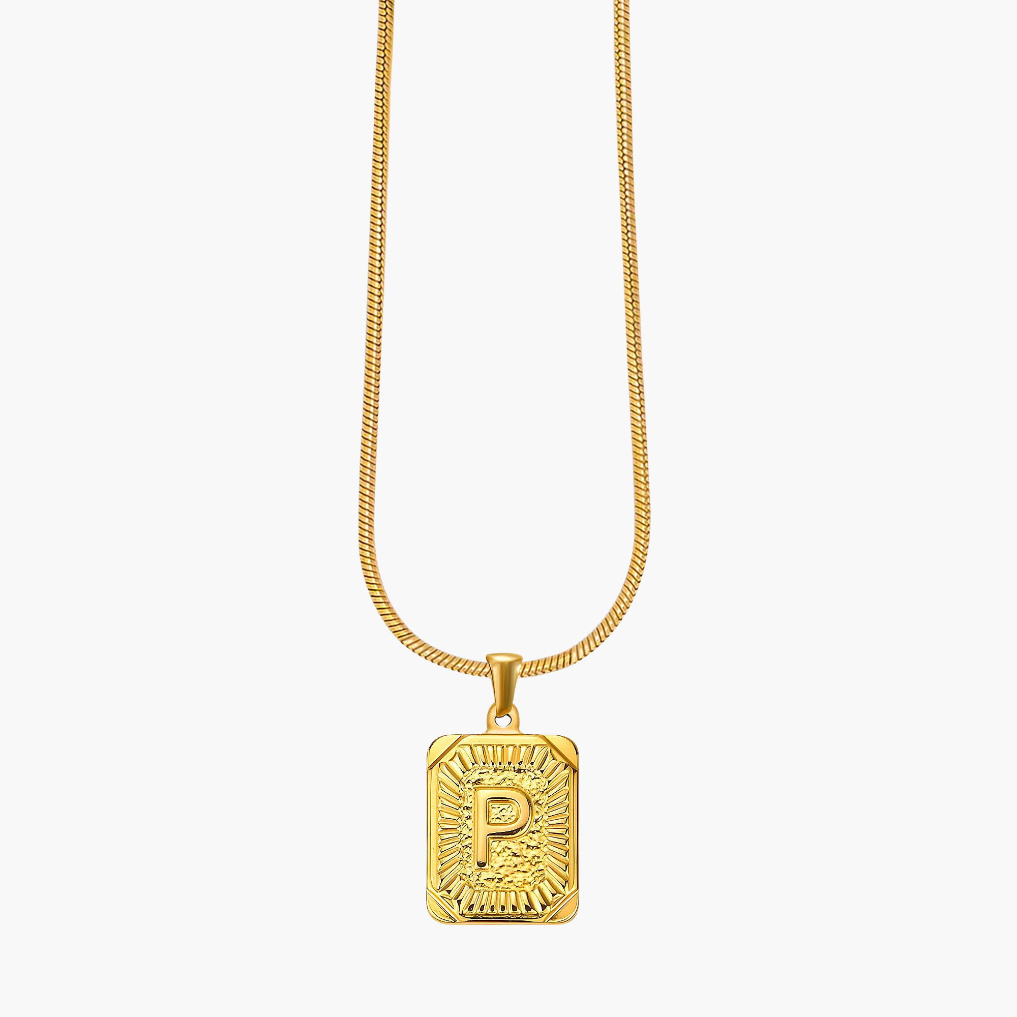Golden Glow Initial Charm Necklace
