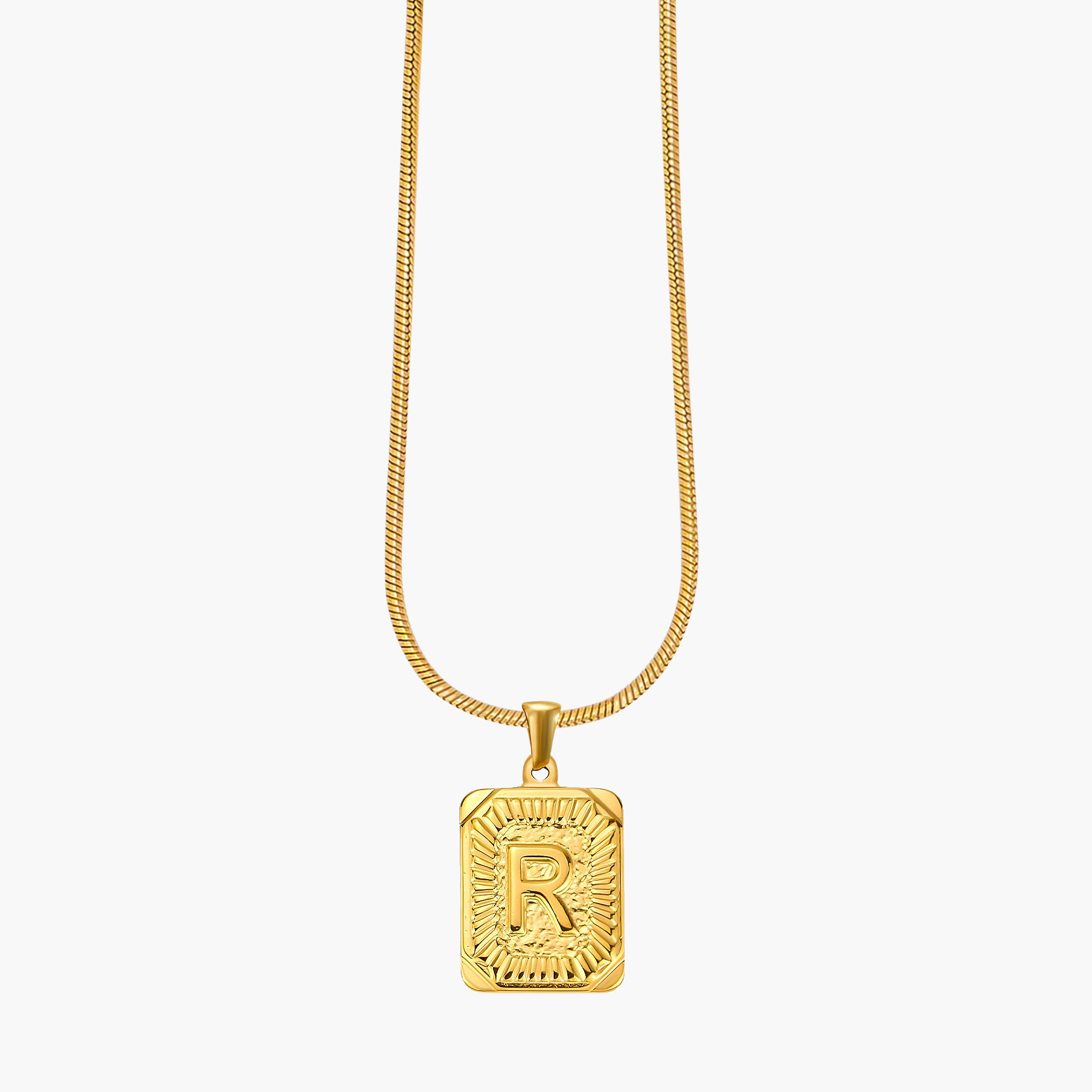 Golden Glow Initial Charm Necklace