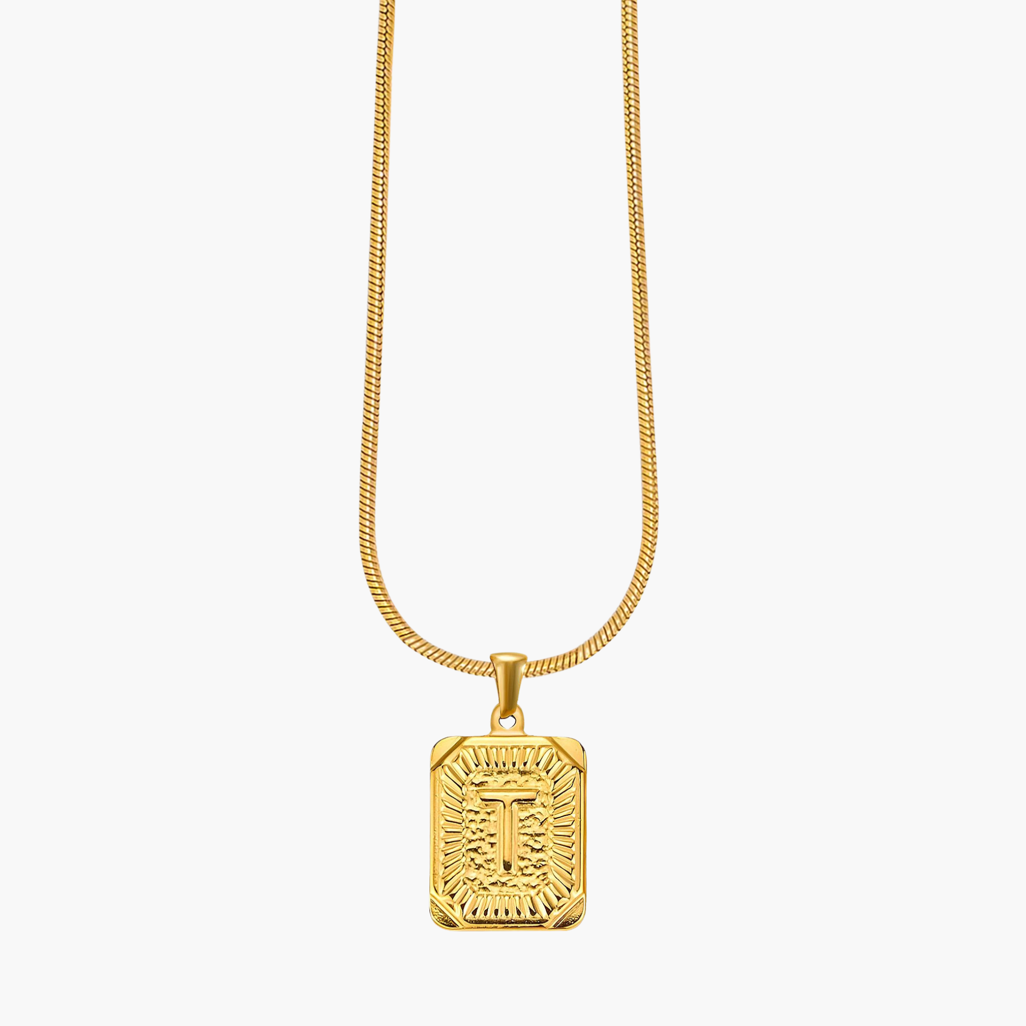 Golden Glow Initial Charm Necklace