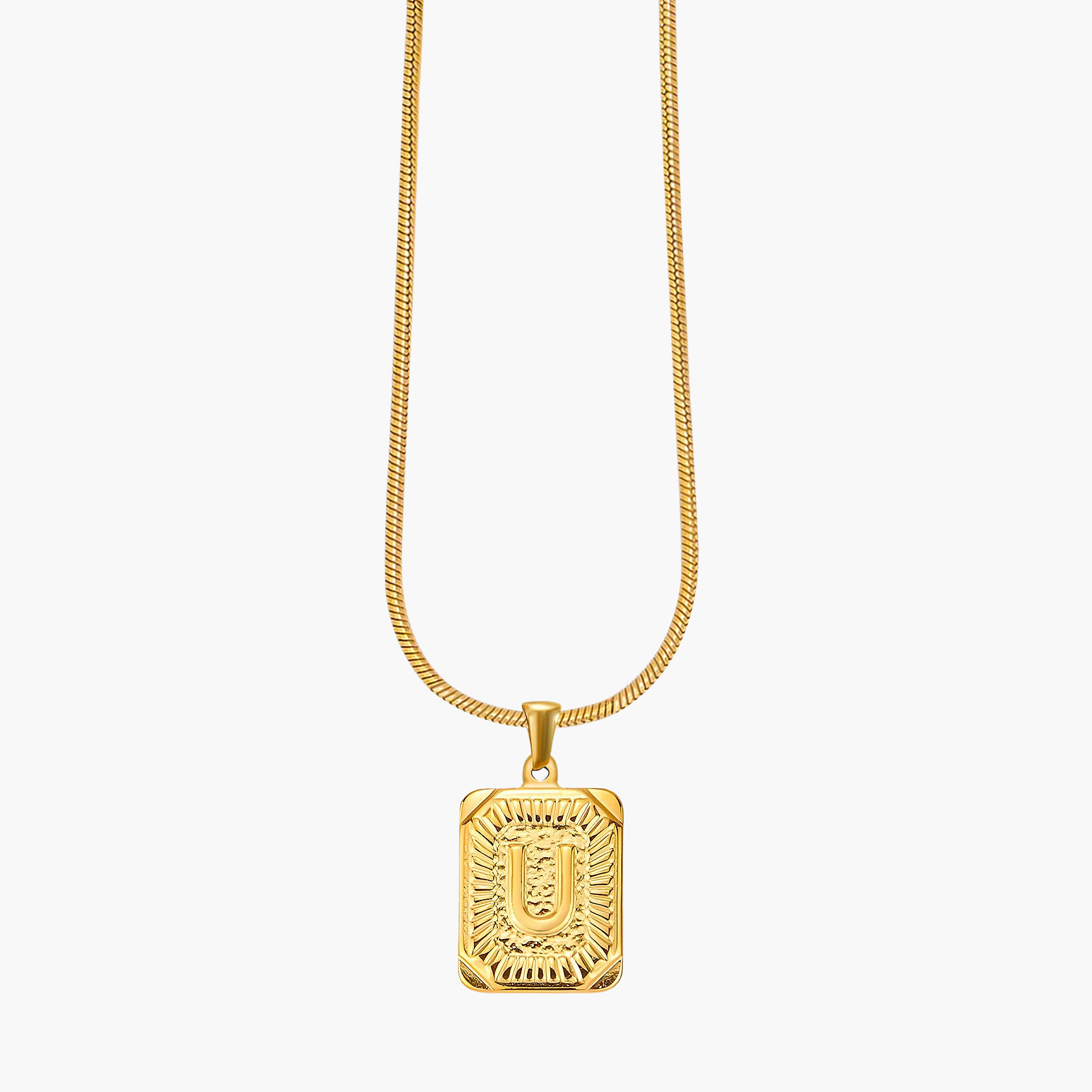 Golden Glow Initial Charm Necklace