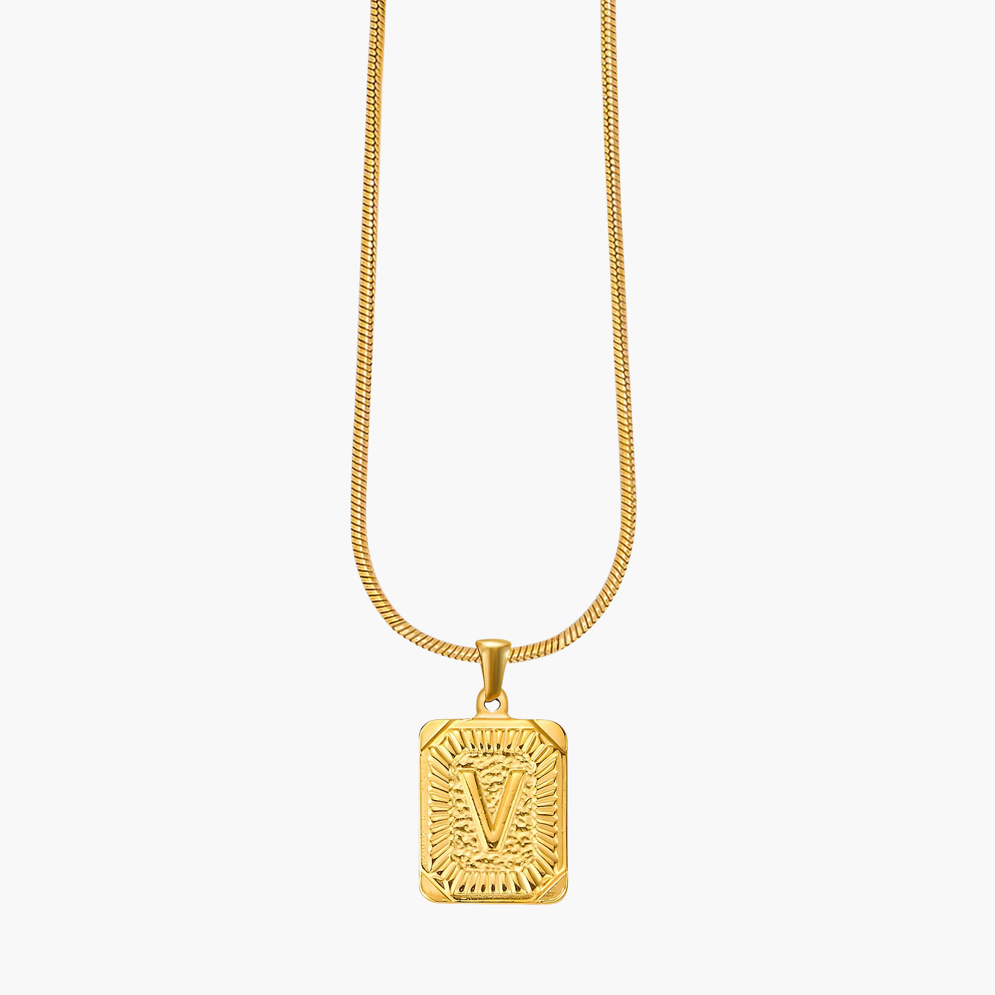 Golden Glow Initial Charm Necklace