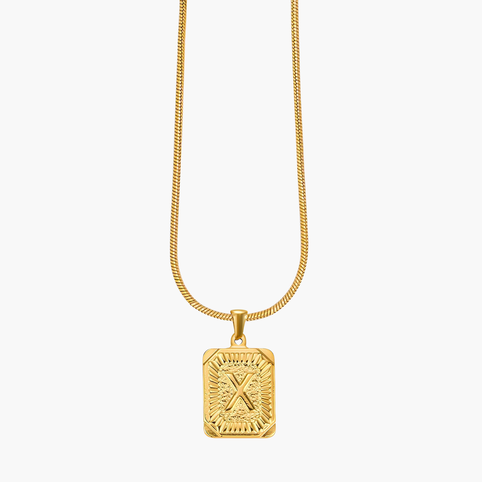 Golden Glow Initial Charm Necklace