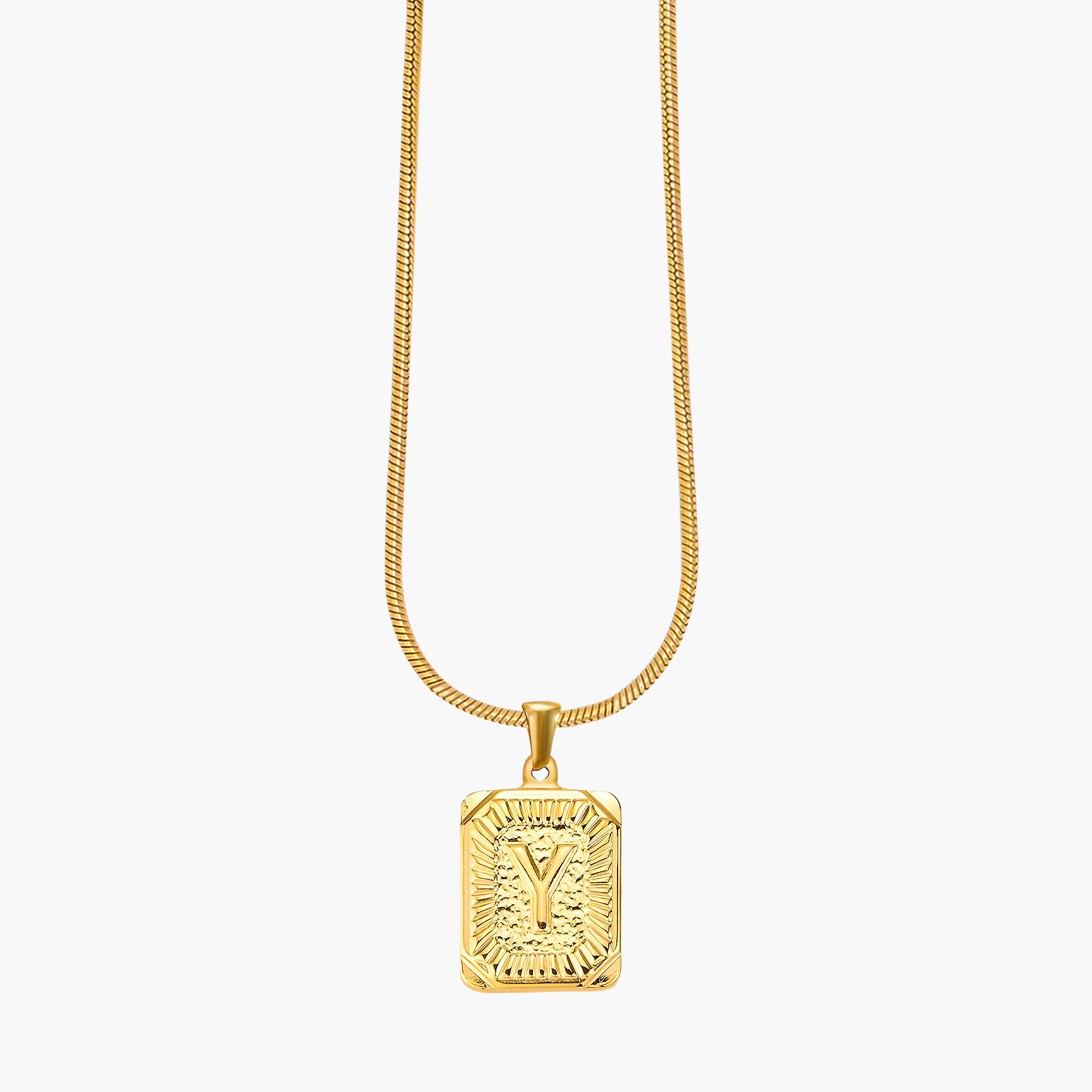 Golden Glow Initial Charm Necklace
