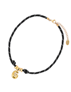 Golden Bubble Letter Rope Necklace