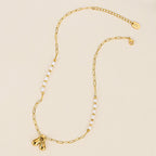 Chic Bubble Pearl Initial Chain Necklace