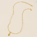 Chic Bubble Pearl Initial Chain Necklace