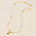 Chic Bubble Pearl Initial Chain Necklace