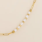 Chic Bubble Pearl Initial Chain Necklace