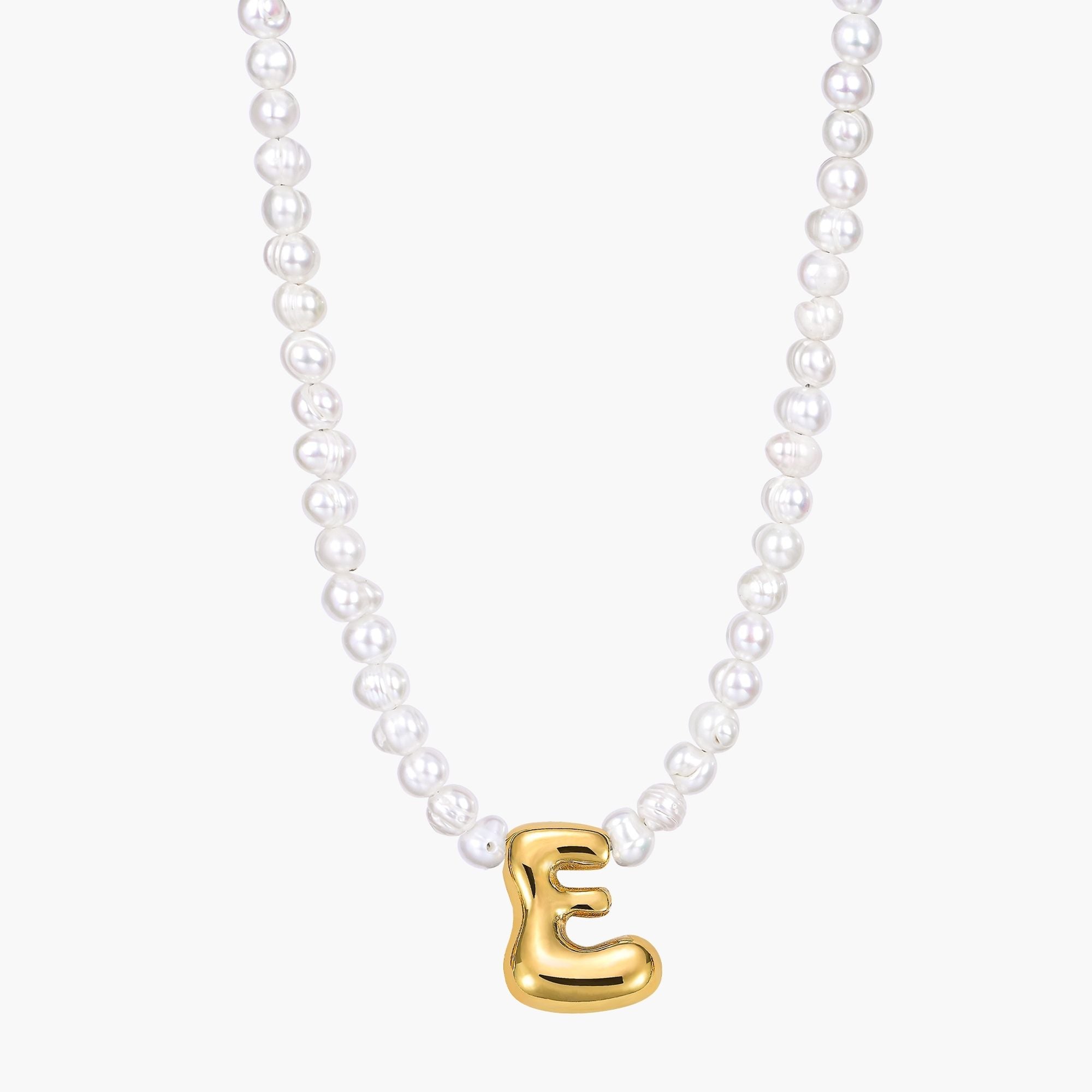 Pearl Bubble Initial Necklace