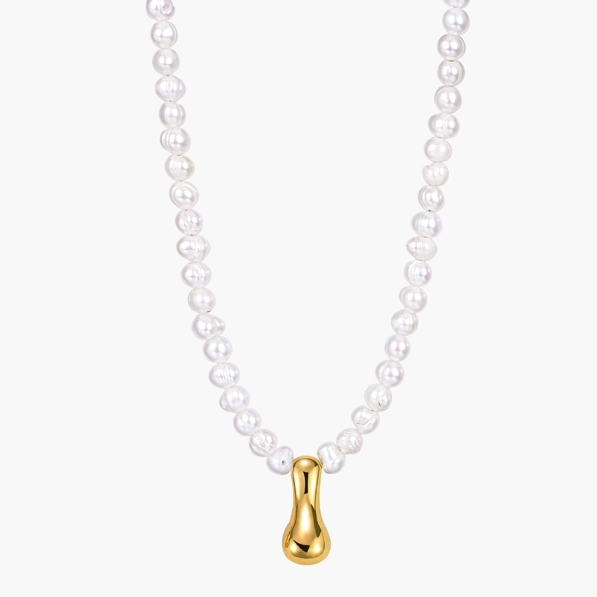 Pearl Bubble Initial Necklace
