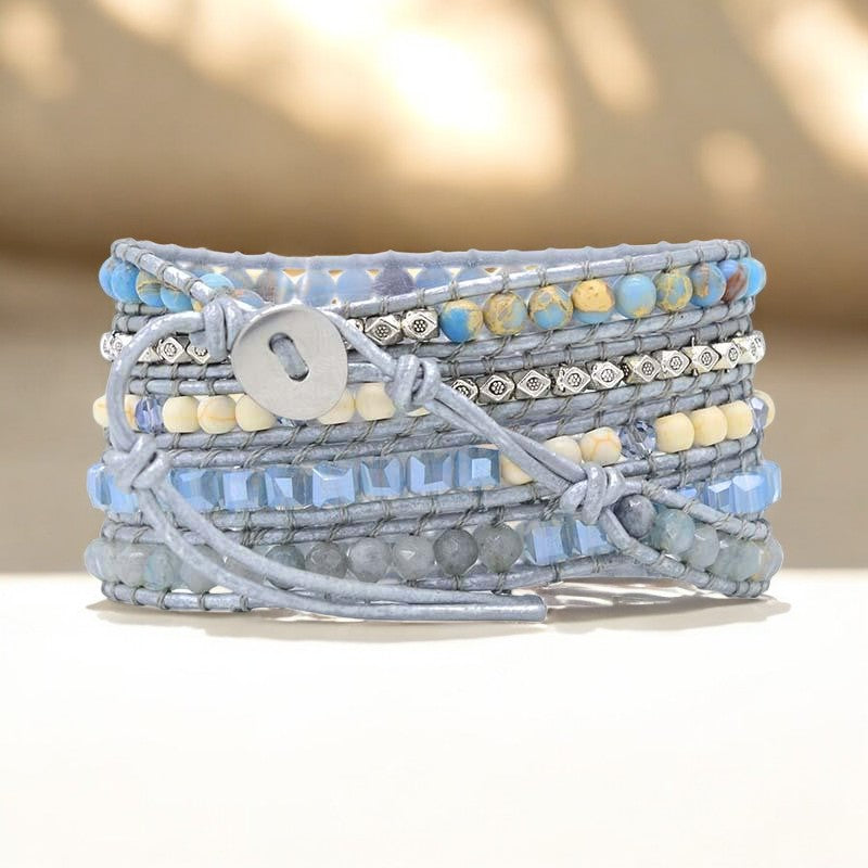 Healing Topaz Queen Silver Wrap Bracelet