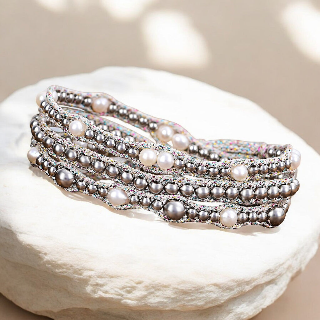Gleaming Pearl Protection Wrap Bracelet