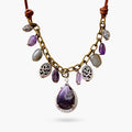 Antique Amethyst Silver Charm Necklace - Luulink
