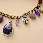 Antique Amethyst Silver Charm Necklace - Luulink
