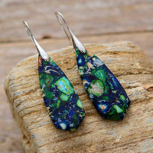 Aqua Jasper Earrings - Luulink