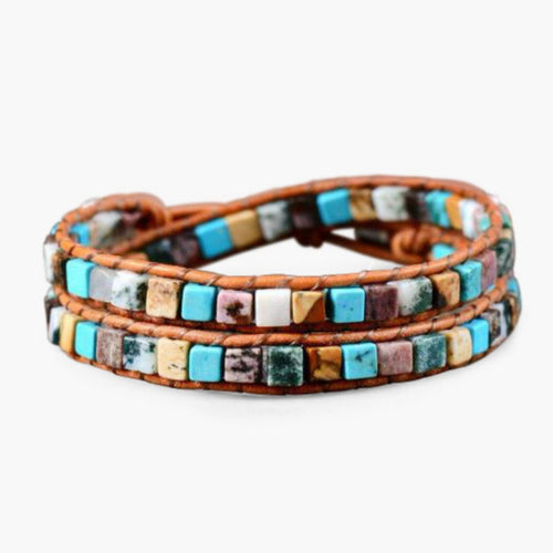 Celestial Natural Stone Leather Bracelet - Luulink