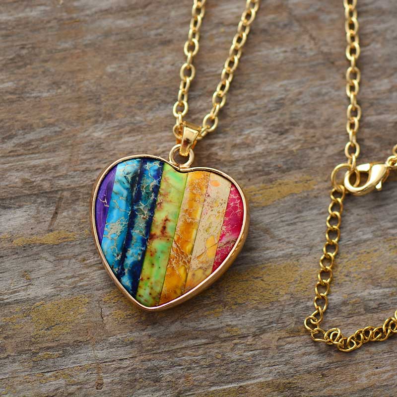 Chakra Heart Pendant Necklace - Luulink