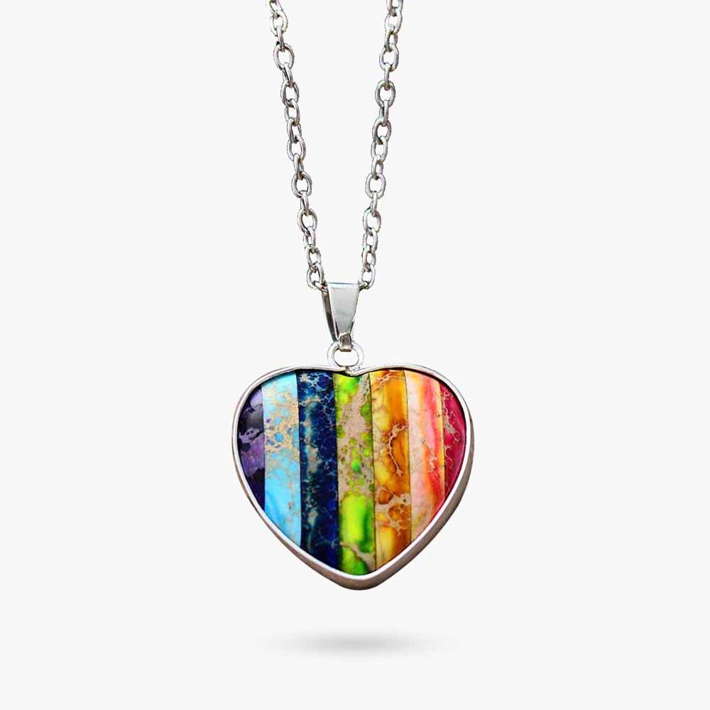 Chakra Heart Pendant Necklace - Luulink