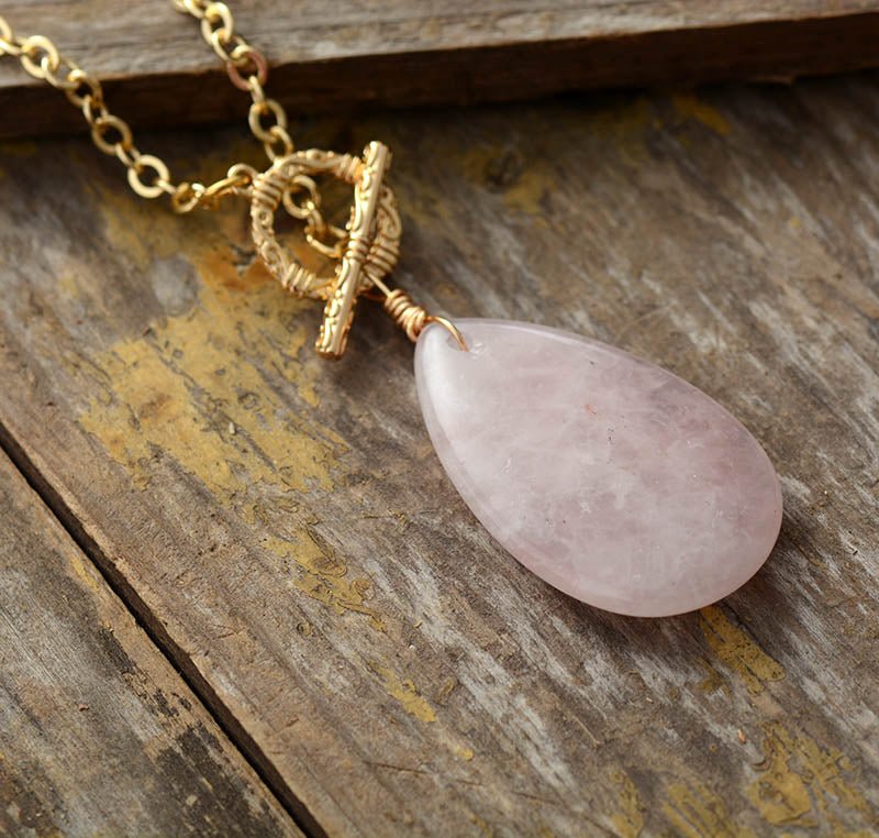 Classic Rose Quartz Necklace - Luulink