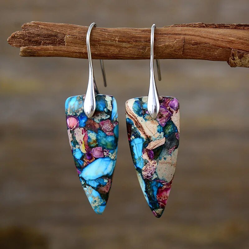 Coastal Radiance Jasper Earrings - Luulink
