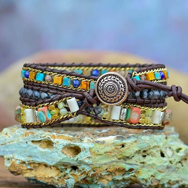 Earth Emperor Jasper Wrap Bracelet - Luulink