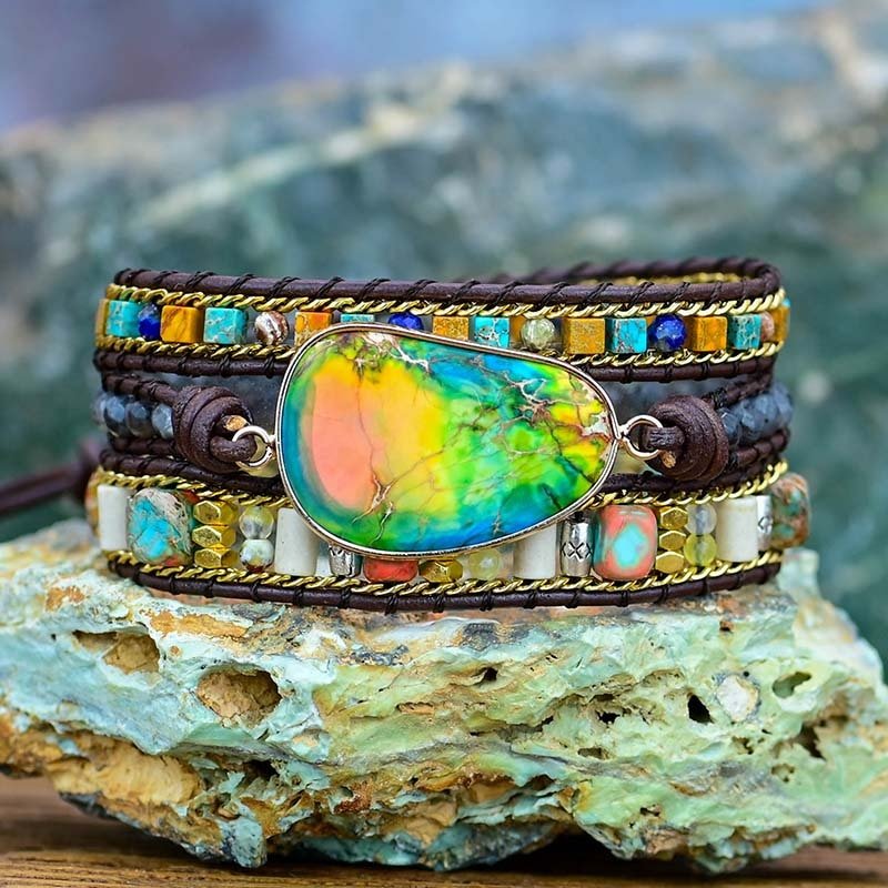 Earth Emperor Jasper Wrap Bracelet - Luulink