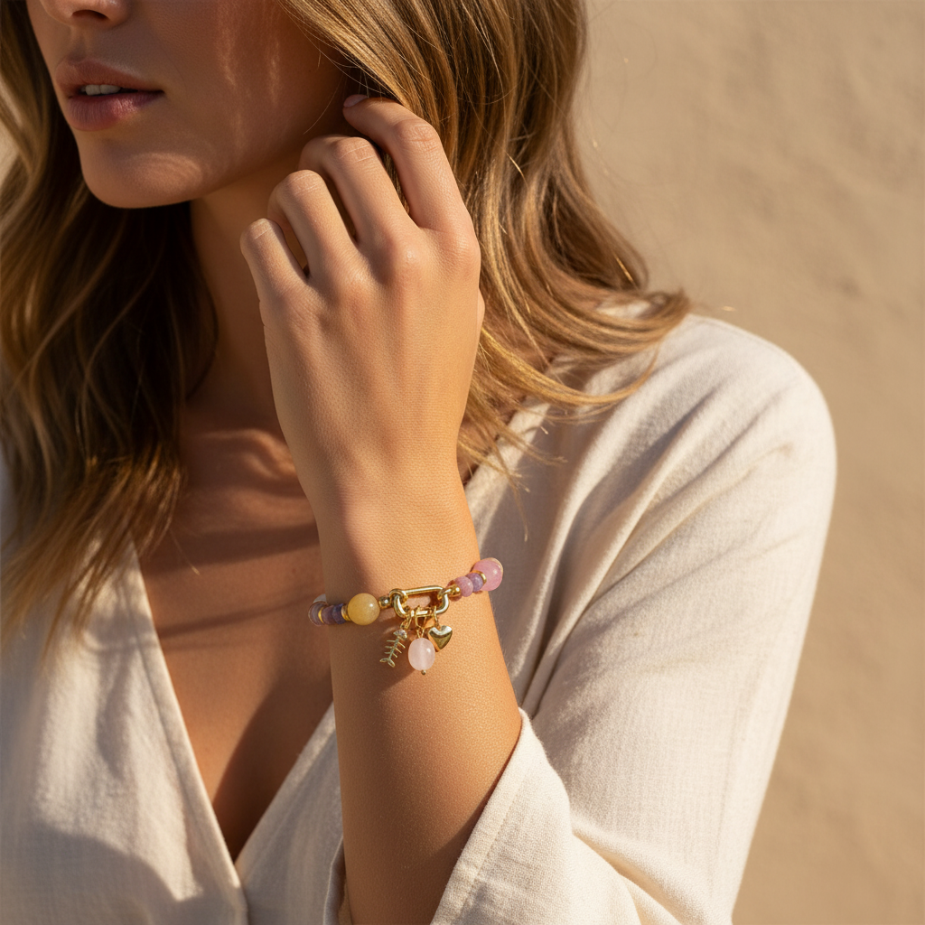 Sunset Bloom Charm Bracelet