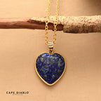 Elegant Lapis Heart Necklace - Luulink