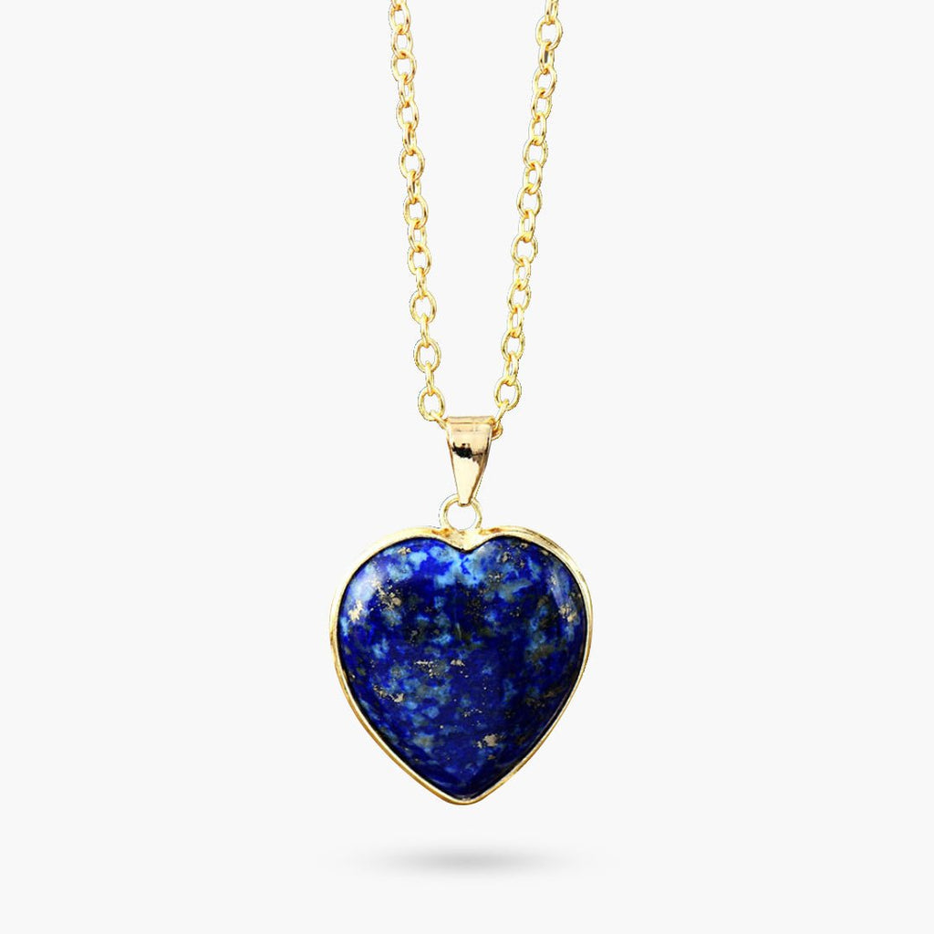 Elegant Lapis Heart Necklace - Luulink
