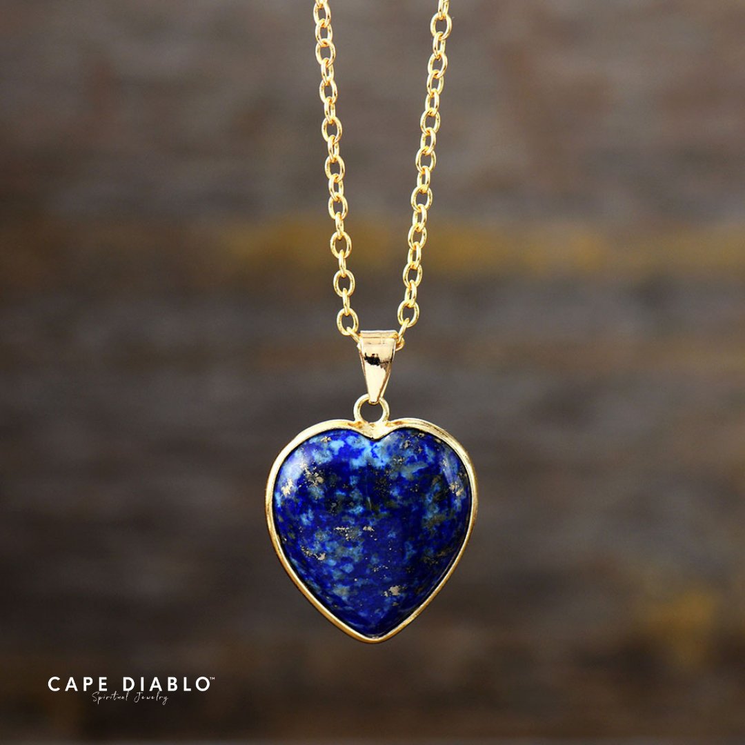 Elegant Lapis Heart Necklace - Luulink